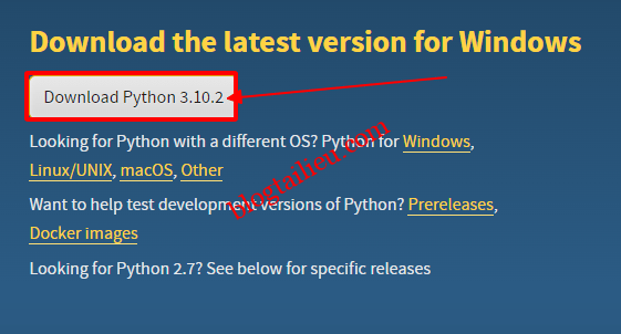Hướng dẫn cài đặt Python cho windows
